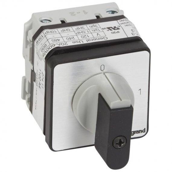 Фотография товара 'Legrand Выключатель - положение вкл/откл - PR 21 - 2П - 2 контакта - крепление на дверце 027411'