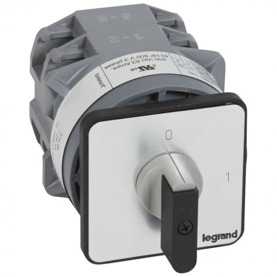 Фотография товара 'Legrand Выключатель - положение вкл/откл - PR 63 - 4П - 4 контакта - крепление на дверце 027428'