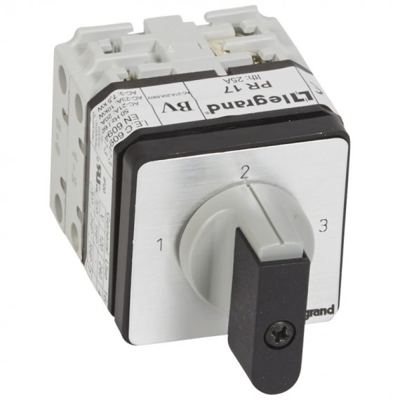 Фотография товара 'Legrand Трехпозиционный переключатель без положения 0 - PR 17 - 1П - 3 контакта 027499'