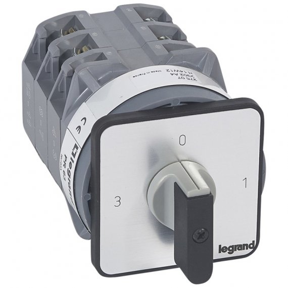 Фотография товара 'Legrand Трехпозиционный переключатель без положения 0 - PR 63 - 2П - 6 контактов 027507'