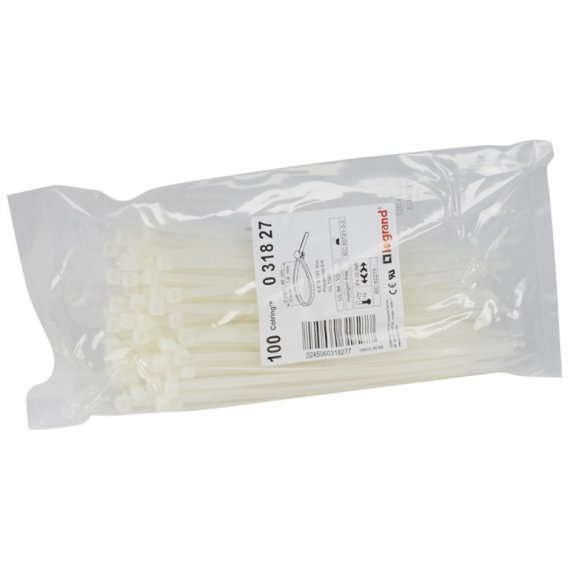 Фотография товара 'Legrand Монтажный хомут Colring - ширина 4,6 мм - длина 180 мм - пакет 100 штук 031827'