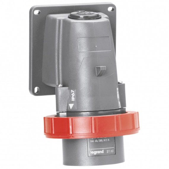 Фотография товара 'Legrand Встраиваемая вилка Hypra - IP 66/67-55 - 3К+Н+3 - 16 А 051191'