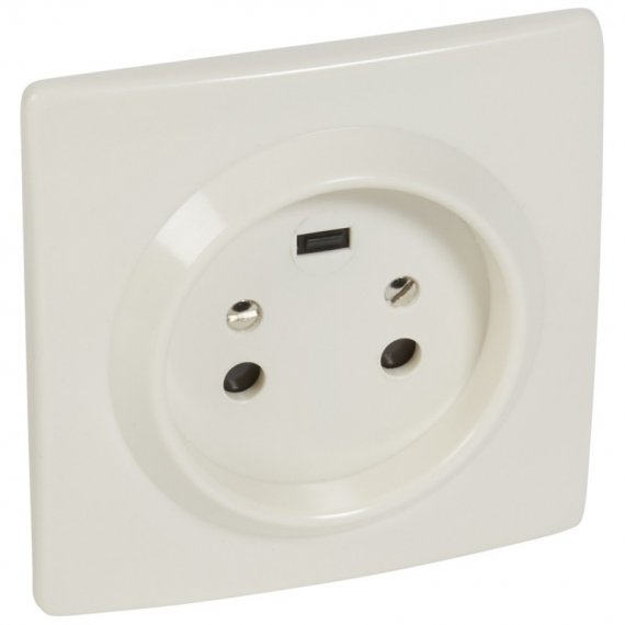 Фотография товара 'Legrand Розетка встраиваемая 2К+З - 20 А - с защитными шторками - 95x95 мм - на винтах 055452'