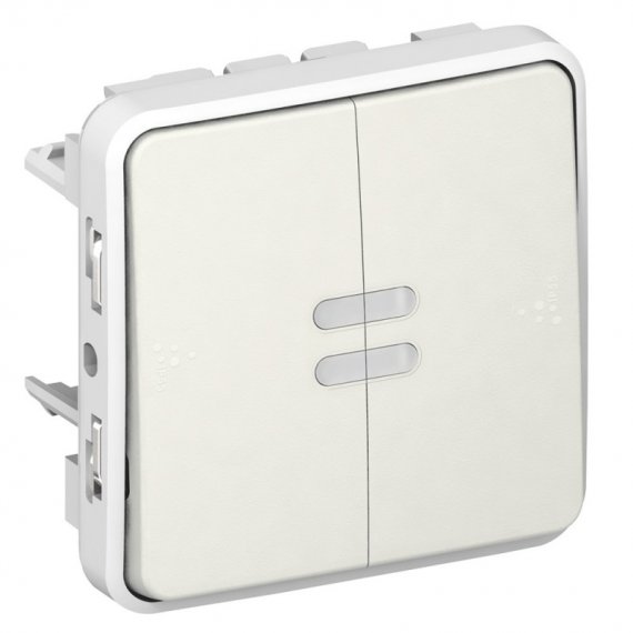 Фотография товара 'Legrand Однополюсный переключатель на два направления с подсветкой - Программа Plexo 069613'