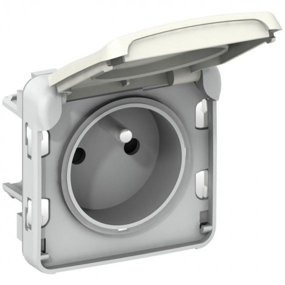 Фотография товара 'Legrand Розетка 2К+З - с защитой - безвинтовые зажимы Программа Plexo 069621'