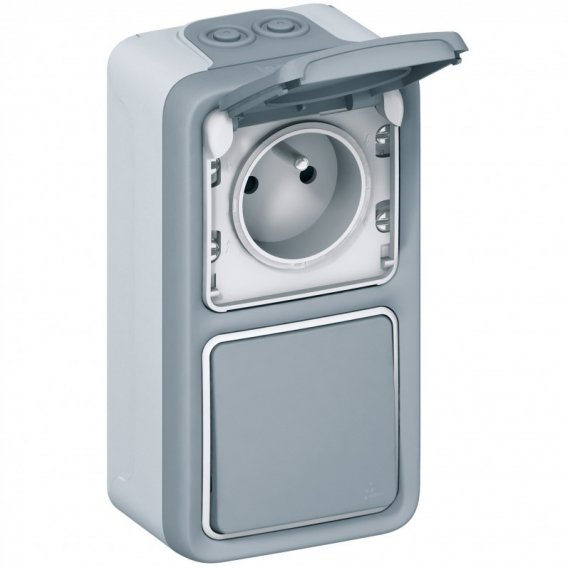 Фотография товара 'Legrand Двухместная монтажная коробка - Программа Plexo - 2 поста - вертикальная установка 069661'