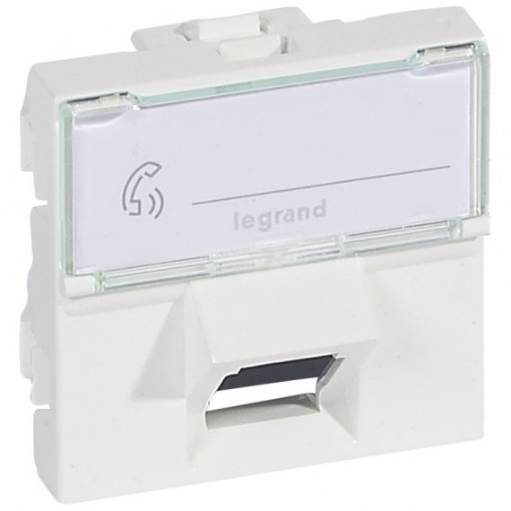 Фотография товара 'Legrand Розетка RJ 45 - Программа Mosaic - категория 6 - FTP 45° - 2 модуля 076505'