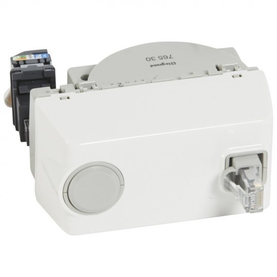 Фотография товара 'Legrand Розетка RJ 45 - Программа Mosaic - категория 5е - UTP с вытяжным шнуром RJ 45 076530'