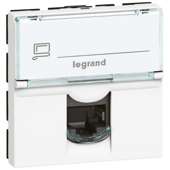 Фотография товара 'Legrand Розетка RJ 45 - Программа Mosaic - категория 6 - STP 90° 076593'