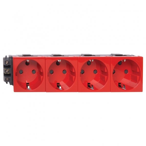 Фотография товара 'Legrand Розетка 4 х 2К+3 - Программа Mosaic - для монтажа на кабель-каналах 077624'