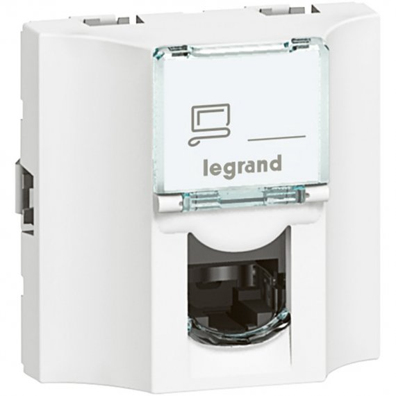 Фотография товара 'Legrand Розетка RJ 45 проходная - Программа Mosaic - категория 6a - STP 078628'