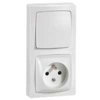 Фотография товара 'Legrand Переключатель + розетка 2К+З, 2 поста 086065'