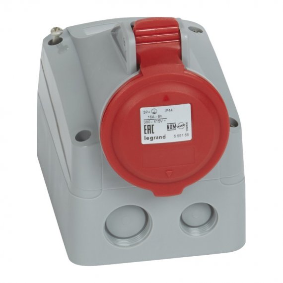 Фотография товара 'Legrand Розетка накладная - 16А - 3К+З - 380 В - IP 44 090159'