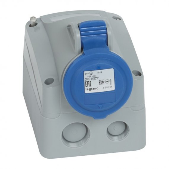 Фотография товара 'Legrand Розетка накладная - 16А - 2К+З - 230 В - IP 44 090167'