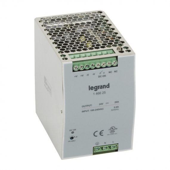 Фотография товара 'Legrand 1-фазный Импульсный источник питания 24В 480Вт 20A 146625'