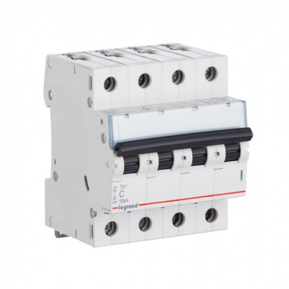 Фотография товара 'Legrand Автоматический выключатель TX, тип характеристики B 4 модуля 404012'