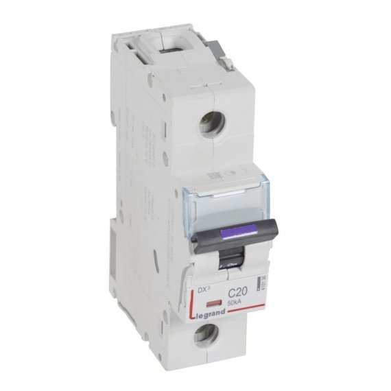 Фотография товара 'Legrand DX3 Автоматический выключатель 50кА 20А 1п C 410136'