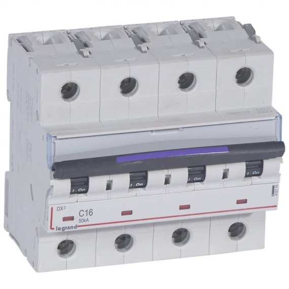 Фотография товара 'Legrand DX3 Автоматический выключатель 50кА 16А 4п C 410174'