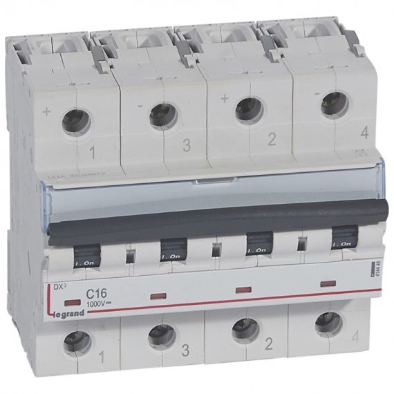 Фотография товара 'Legrand Автоматический выключатель постоянного тока - 1000 В= - 16 А - 6 модулей 414448'