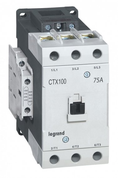 Фотография товара 'Legrand Контактор CTX3 100 3P 75A (AC-3) 2но2нз =24В 416181'