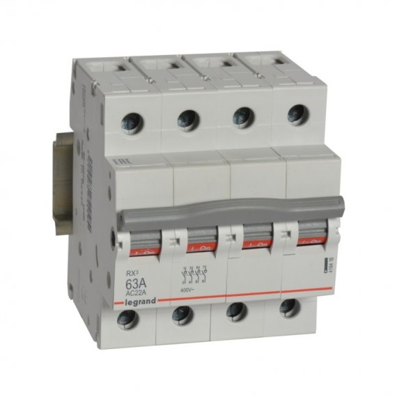 Фотография товара 'Legrand RX3 Выключатель-разъединитель 63А 4П 419418'