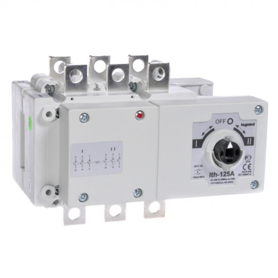 Фотография товара 'Legrand Перекидной выключатель-разъединитель DCX-M - 125 А - типоразмер 2 - 3П 431103'