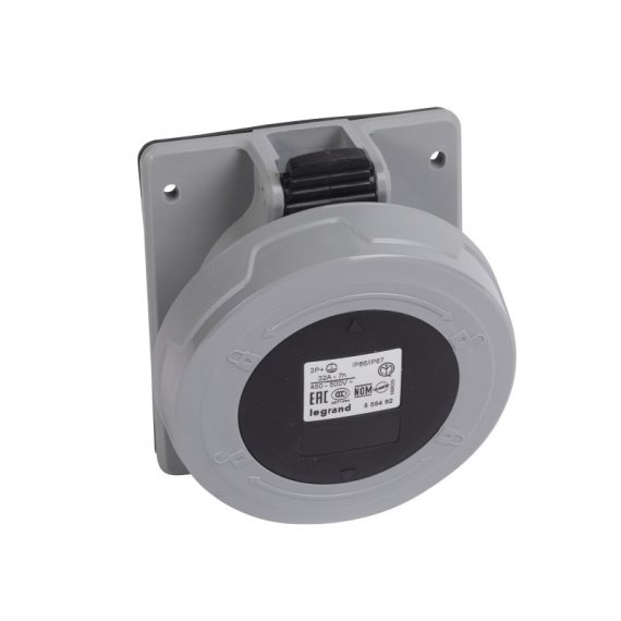 Фотография товара 'Legrand Розетка встраиваемая - 32А - 3К+З - 460 В - IP 67 555492'