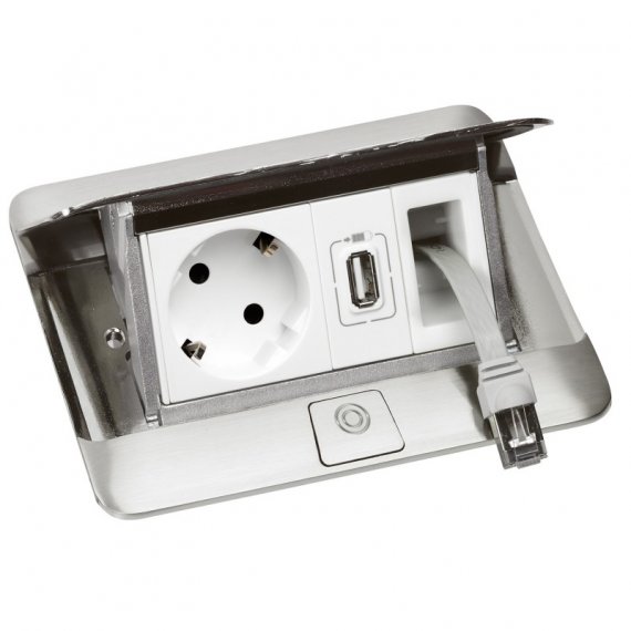 Фотография товара 'Legrand Выдвижной блок неукомплектованный 4 модуля с комплектом для монтажа 654000'