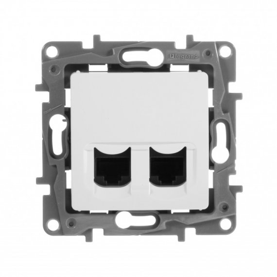 Фотография товара 'Legrand Двойная розетка RJ 45 - категория 5е - Etika 672255'