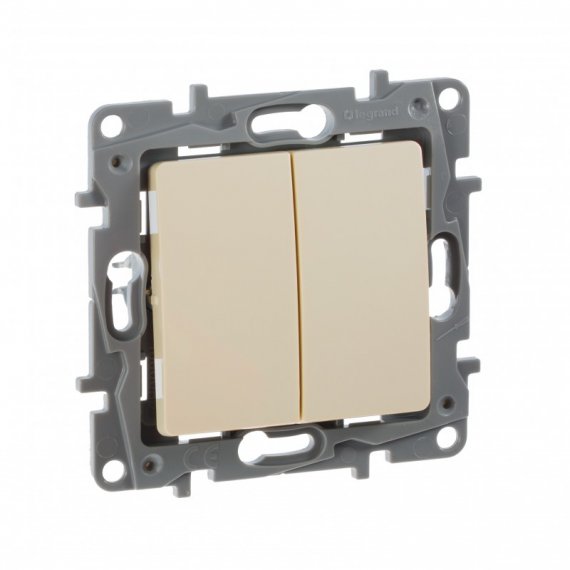 Фотография товара 'Legrand Выключатель/переключатель двухклавишный - Etika Plus - 10 A - 250 В 672312'