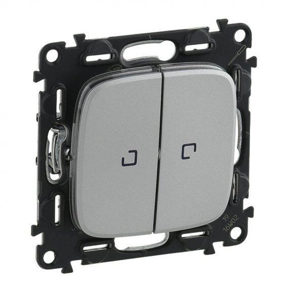 Фотография товара 'Legrand Valena ALLURE Переключатель двухклавишный с подсветкой 752909'