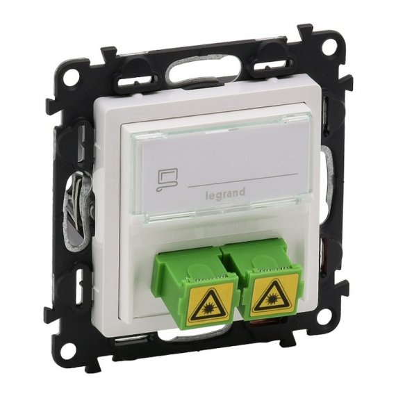 Фотография товара 'Legrand Valena LIFE Оптическая розетка для подключения оптоволоконных кабелей SC/APC 753130'