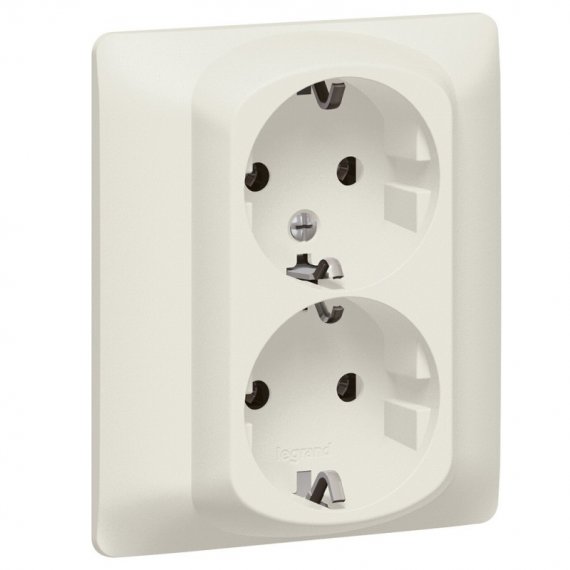 Фотография товара 'Legrand Двойная розетка - Galea Life - 2х2К+3 - винтовые клеммы 771531'