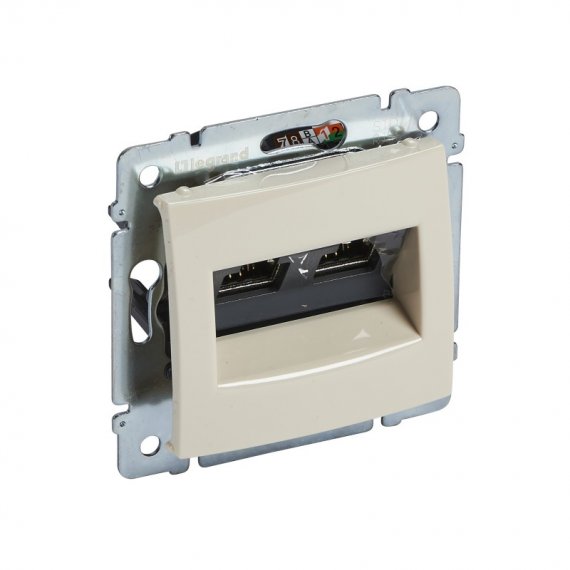 Фотография товара 'Legrand Механизм розетки компютерной Valena RJ45 STP 10 GIGA 2выхода 774173'