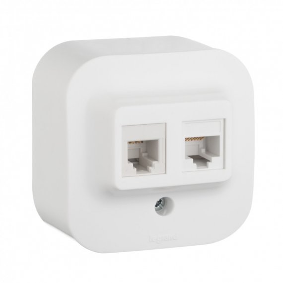 Фотография товара 'Legrand Розетка двойная RJ11 + RJ45 - категория 5e - UTP - Quteo IP 20 782221'