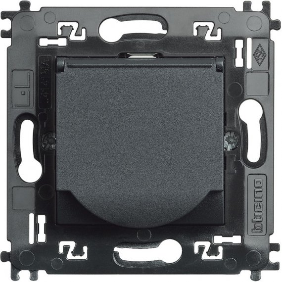 Фотография товара 'Legrand LivingLight Розетка 2К+З с крышкой и суппортом L4141MAP'