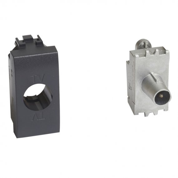 Фотография товара 'Legrand Livinglight Розетка TV для схемы звезда Штыревой разъем 9,5 мм, экранированная 1 модуль LN4202D'