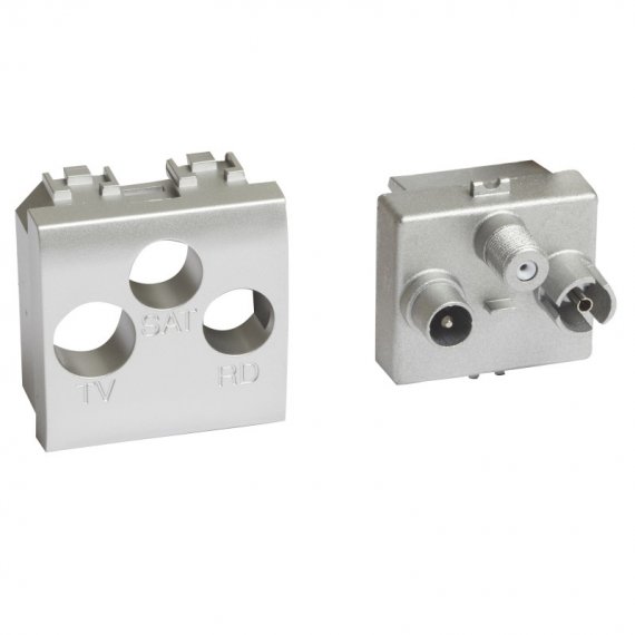 Фотография товара 'Legrand Livinglight Розетка TV-R-SAT для схемы звезда Экранированная 2 модуля LN4210M2D'