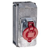 Фотография товара 'Legrand Накладная розетка Hypra 3К+Н+З, IP44 63 A, 250В 053734'