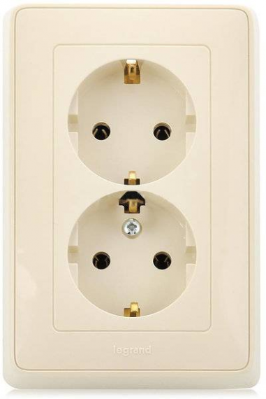 Фотография товара 'Legrand Cariva DIY Розетка 2 x 2К+З 695918'