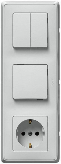 Фотография товара 'Legrand Выкл+выкл. двухкл+Роз.2К+З 773644'