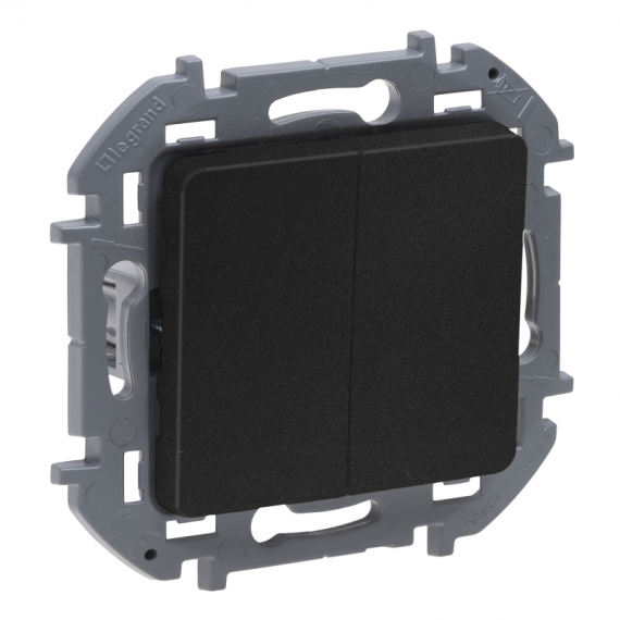 Фотография товара 'Legrand Inspiria Выключатель 2-клавишный 10AX 250В 673623'