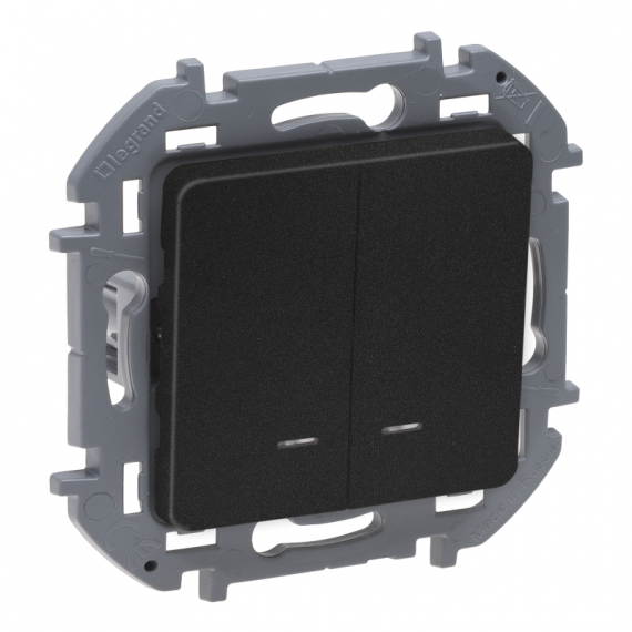 Фотография товара 'Legrand Inspiria Выключатель 2-клавишный 10AX 250В 673633'