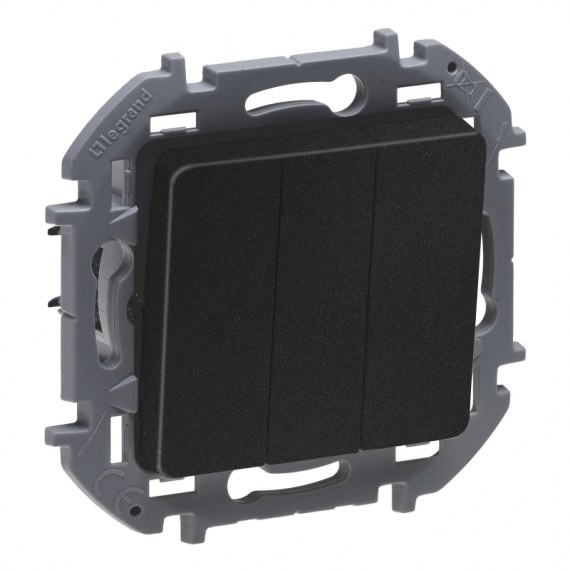 Фотография товара 'Legrand Inspiria Выключатель 3-клавишный 10AX 250В 673643'