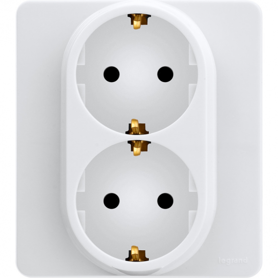 Фотография товара 'Legrand Inspiria Розетка 2 x 2К+З немецкий стандарт 16А 250В 673750'
