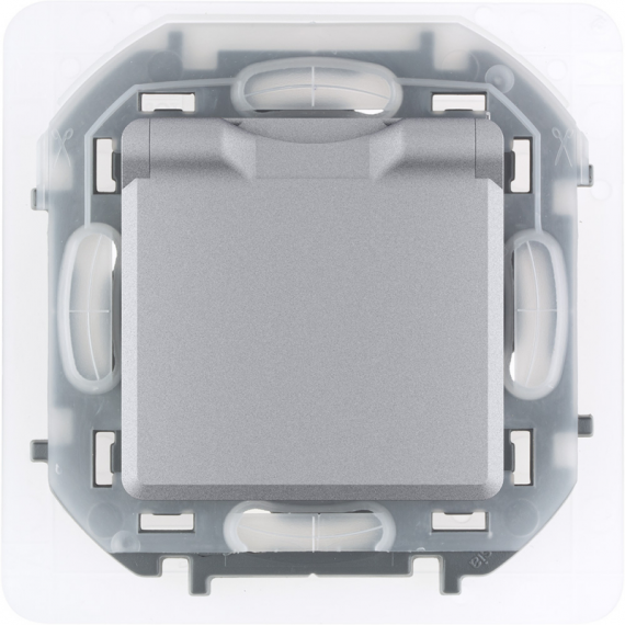 Фотография товара 'Legrand Inspiria Розетка 2К+З IP44 с крышкой 673742'