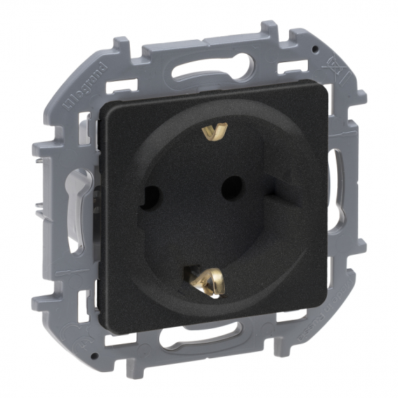 Фотография товара 'Legrand Inspiria Розетка 2К+З со шторками немецкий стандарт 16А 673733'