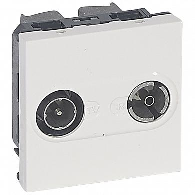 Фотография товара 'Legrand Розетка Mosaic TV/R проходная 14dB 078787'