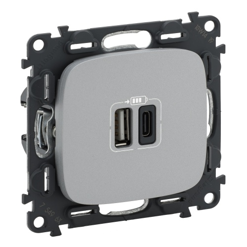 Фотография товара 'Legrand Valena ALLURE.Зарядное устройство 2 USB тип А-тип С 240В/5В 754967'