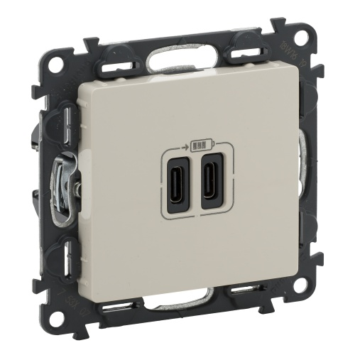 Фотография товара 'Legrand Valena LIFE. Зарядное устройство 2 USB тип С - тип С 240В/5В 753207'